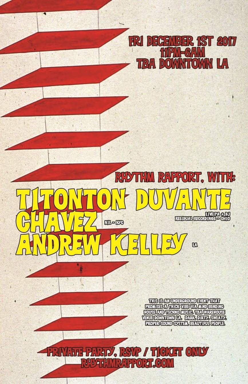 Rhythm Rapport with Titonton Duvante, Chavez, Andrew Kelley - フライヤー裏
