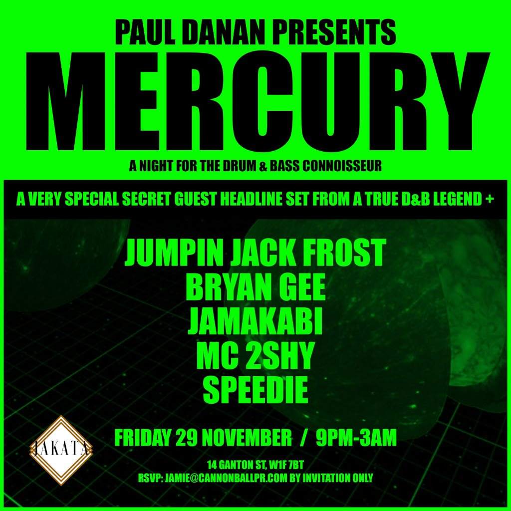 Paul Danan presents Mercury (a Night for the Drum N Bass Connoisseur) - Página frontal