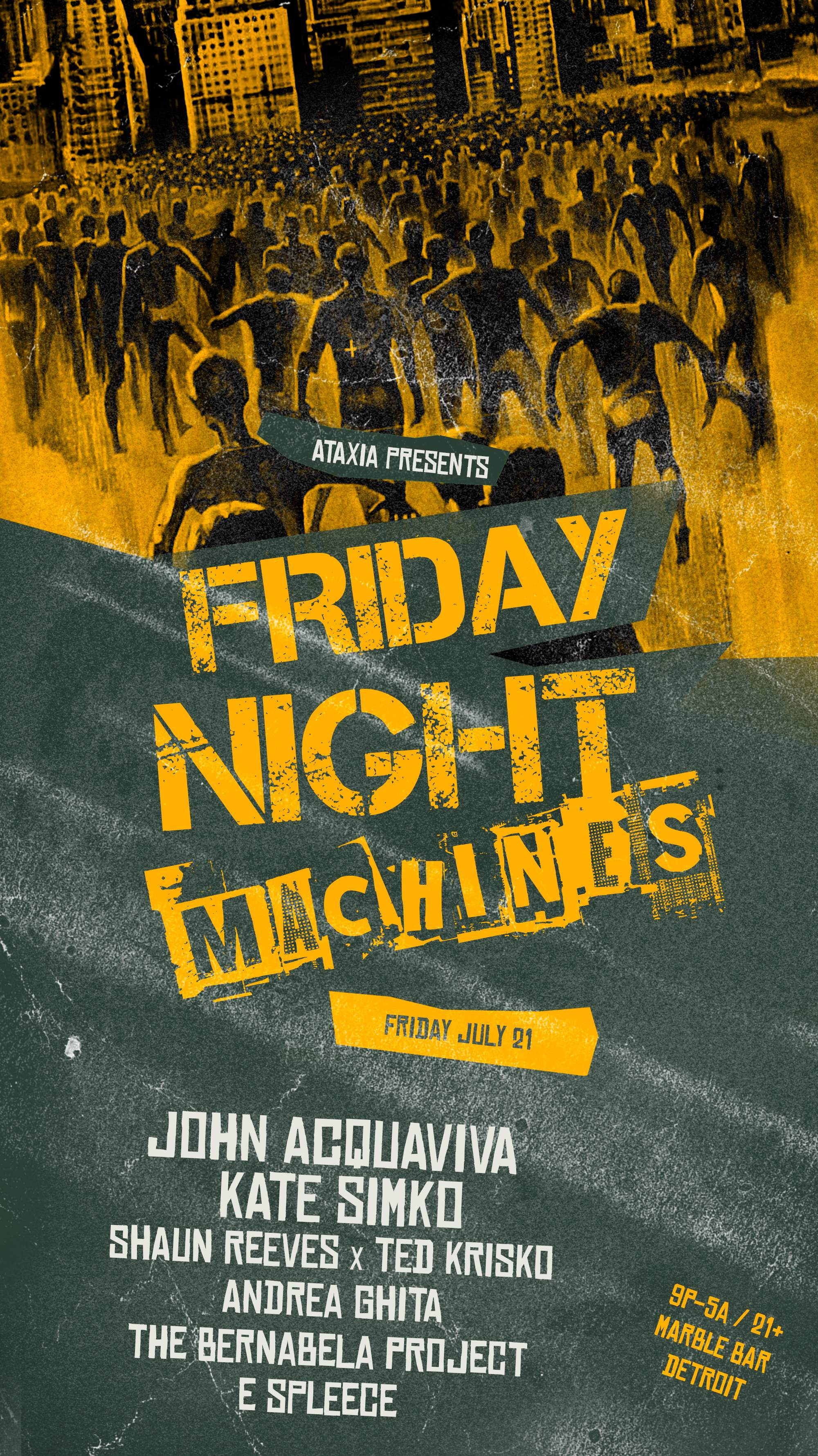 Friday Night Machines with John Acquaviva and Kate Simko - フライヤー表