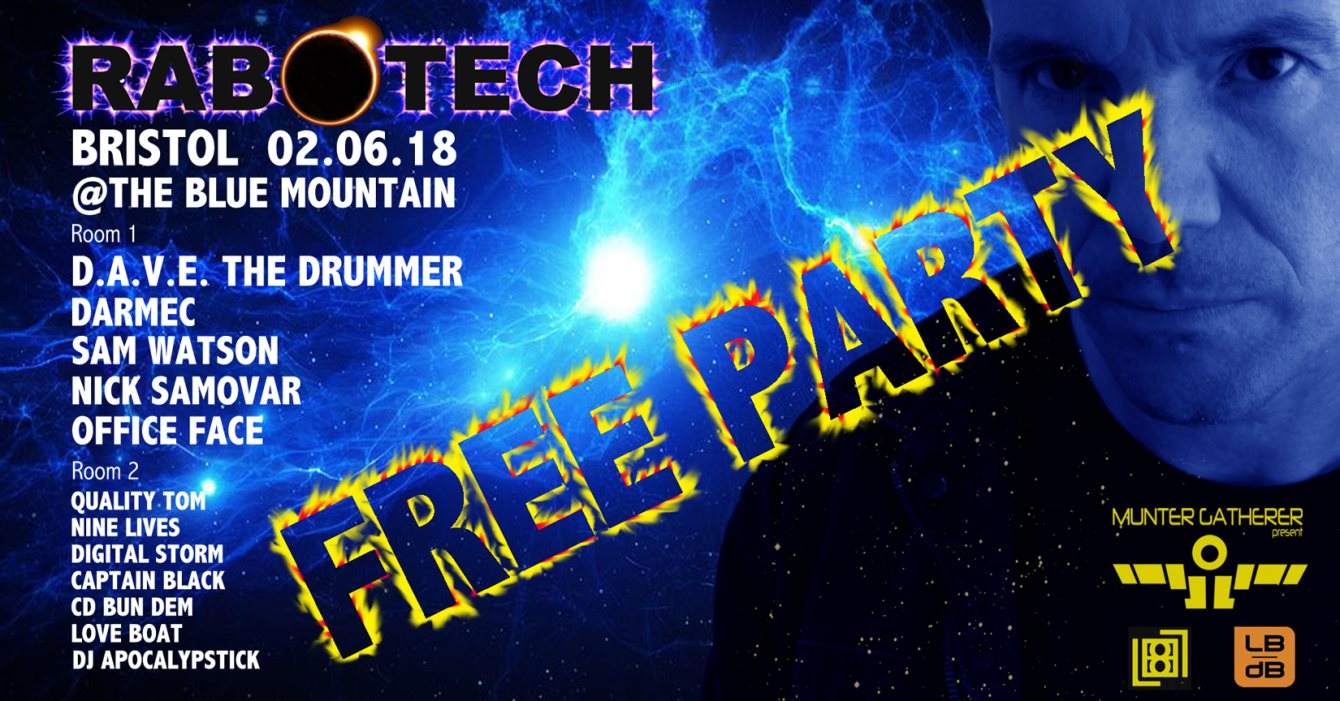 Rabotech v1.3 Free Party, D.A.V.E. The Drummer - Página frontal