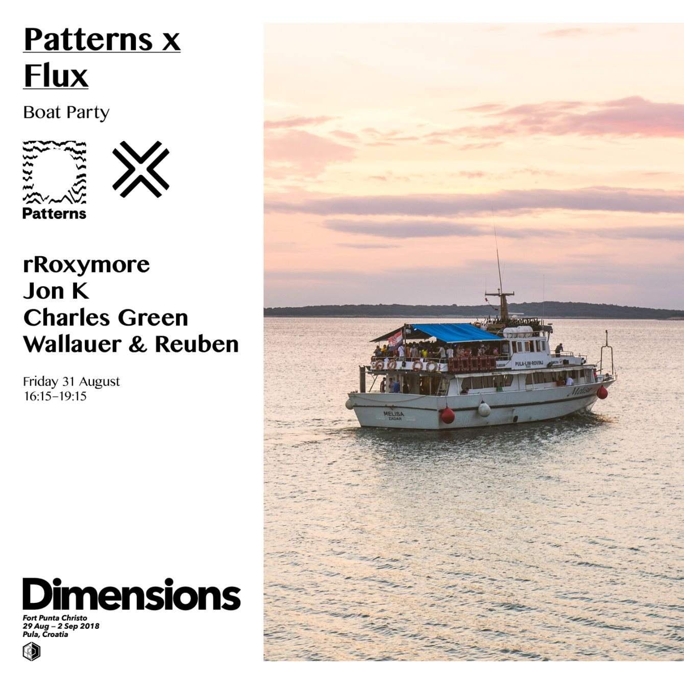 Flux & Patterns:  rRoxymore, Jon K, Charles Green, Wallauer & Reuben - Página frontal