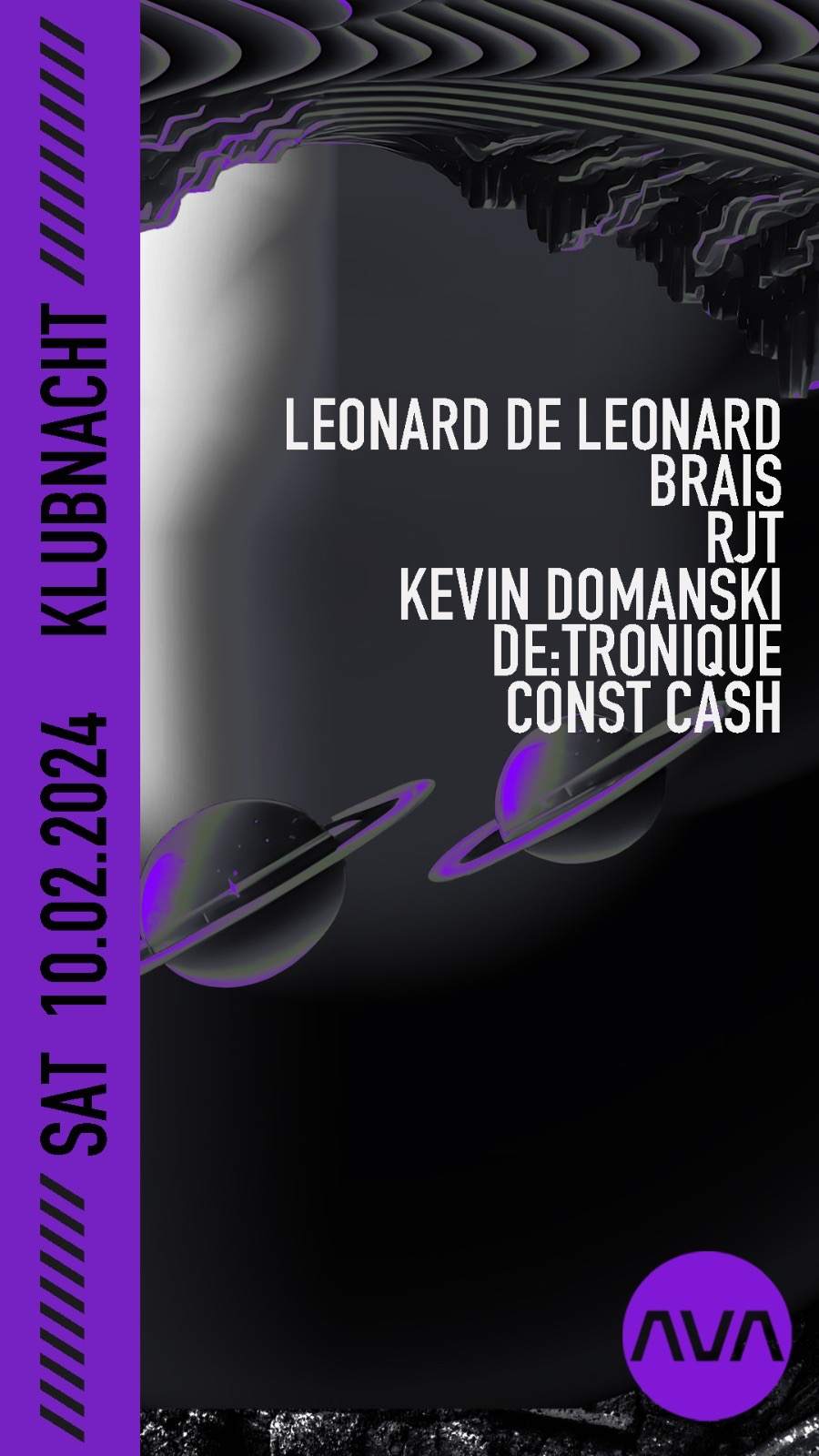 Klubnacht: BRAIS, Rajat, Leonard de Leonard, - Página frontal