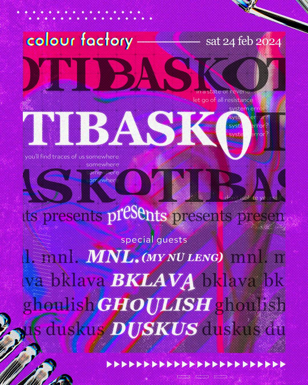 Tibasko presents: MNL. (My Nu Leng), Bklava, Ghoulish - フライヤー表