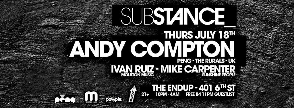 Substance with Andy Compton - フライヤー裏