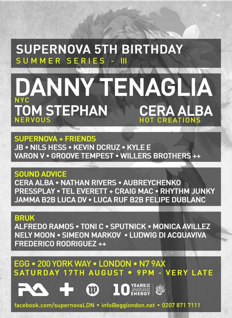 Supernova 5th Birthday - Part 1 with Danny Tenaglia, Tom Stephan, Cera Alba - フライヤー裏