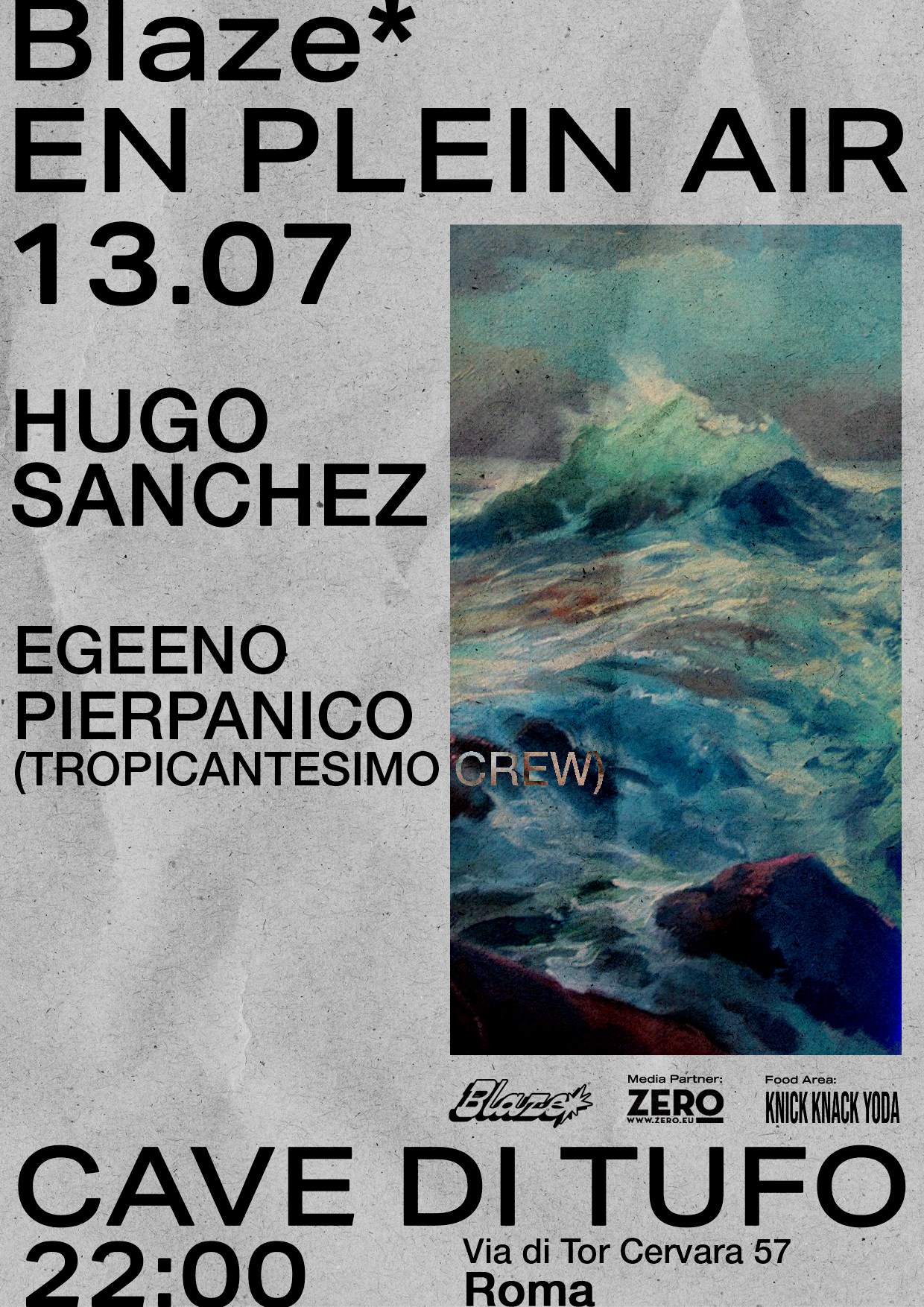 Hugo Sanchez + Egeeno + Pierpanico X BLAZE - En Plein Air - フライヤー表