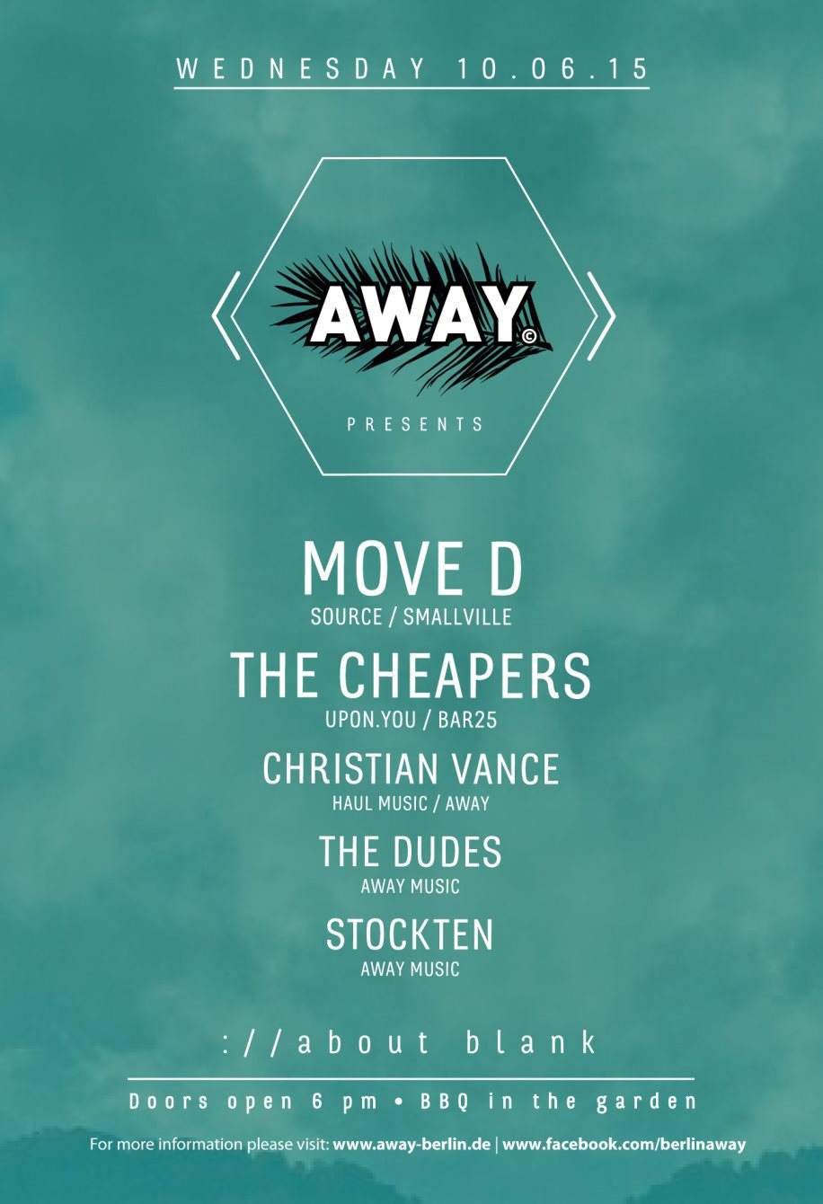 Away presents Move D & The Cheapers - フライヤー裏