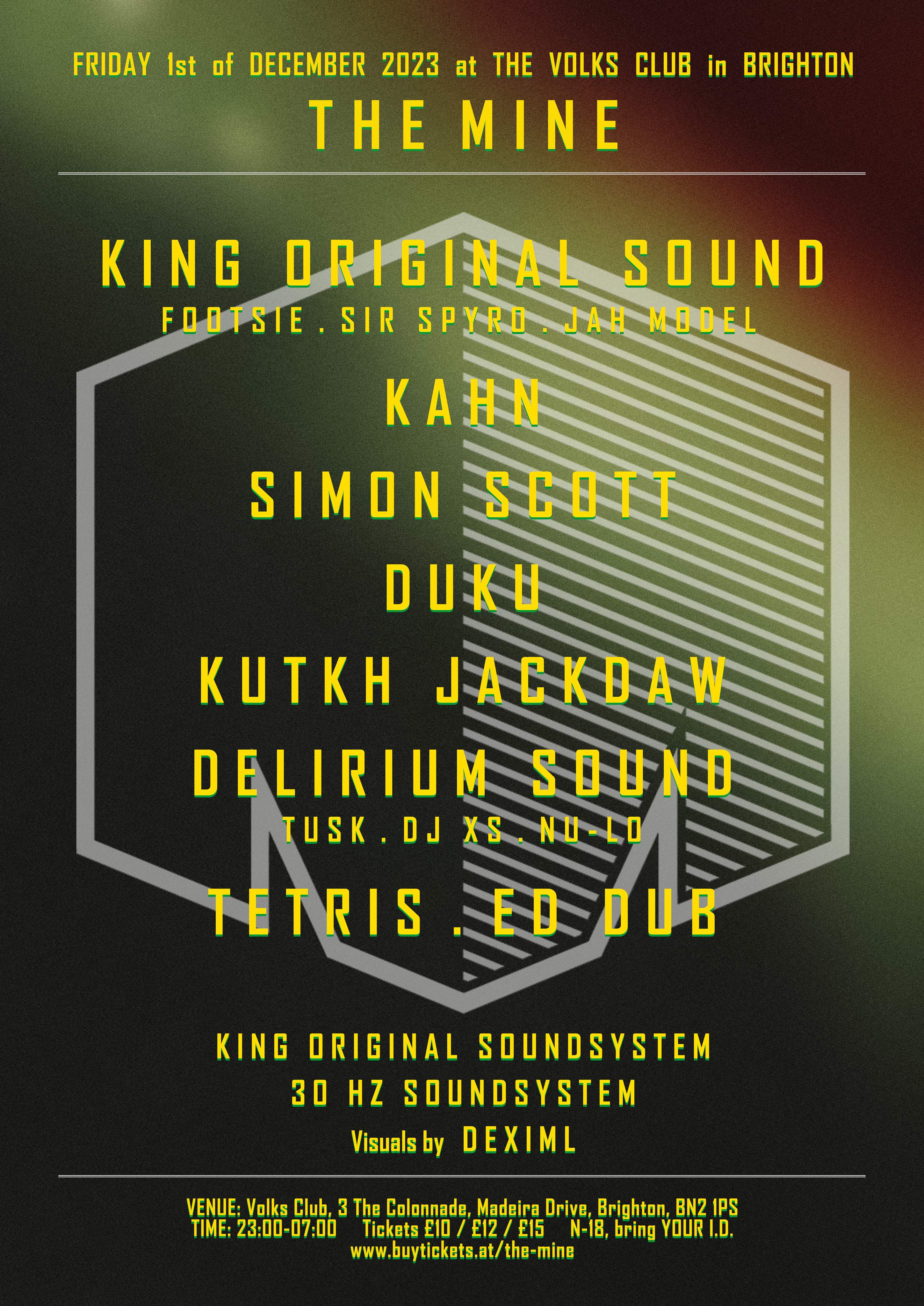 THE MINE with King Original Sound with Footsie, Sir Spyro & Jah Model + special guest Kahn - フライヤー裏