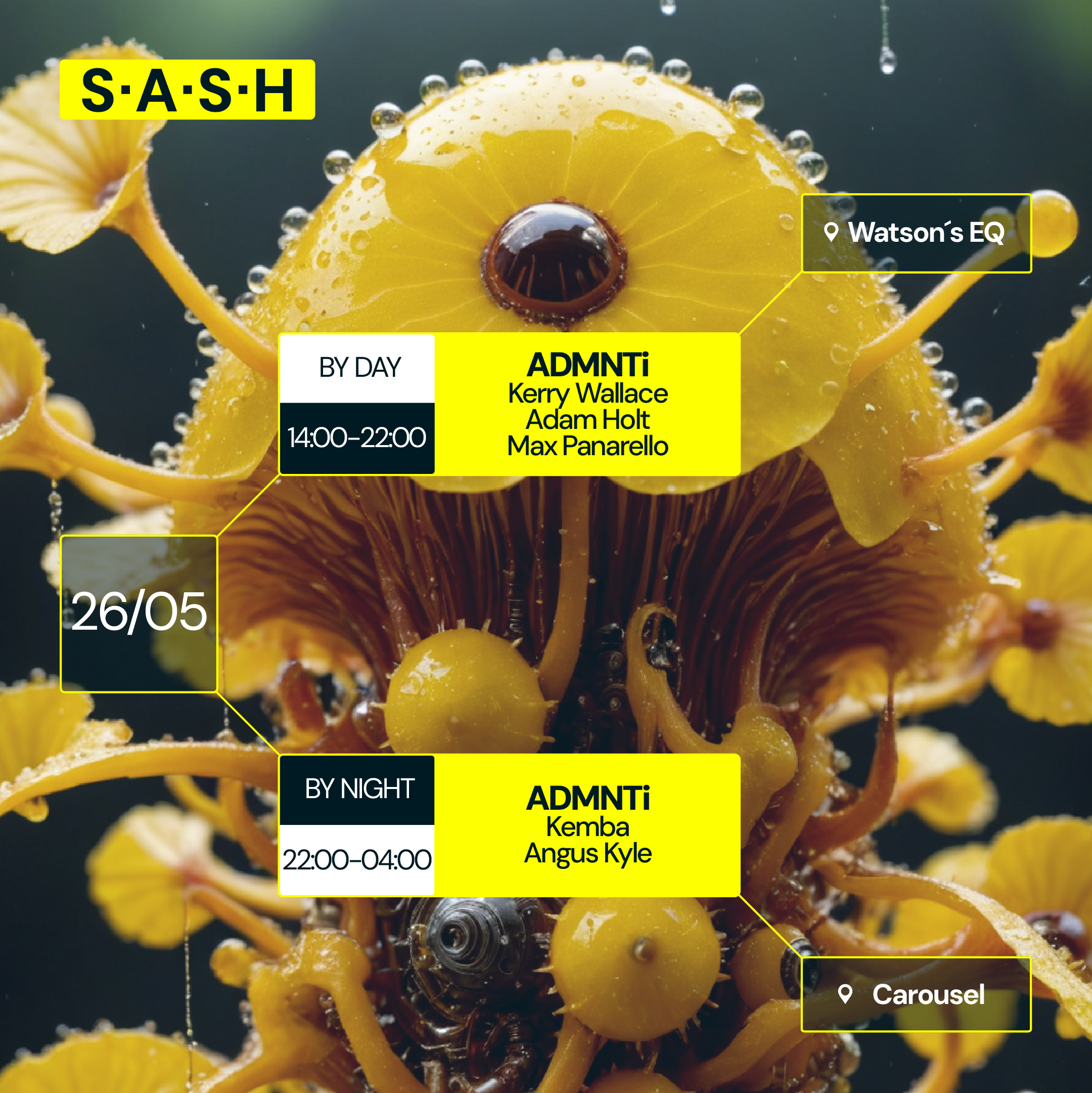 ★ S.A.S.H By Day & Night ★ ADMNTi ★ Sunday May 26 ★ - フライヤー表