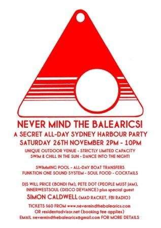 Never Mind The Balearics! All Day Party - Página frontal