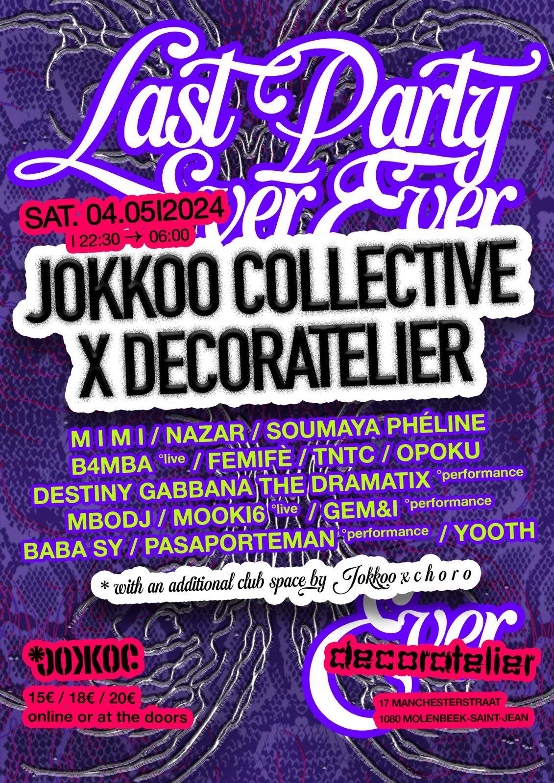 Decoratelier closing party x Jokkoo Collective - フライヤー表