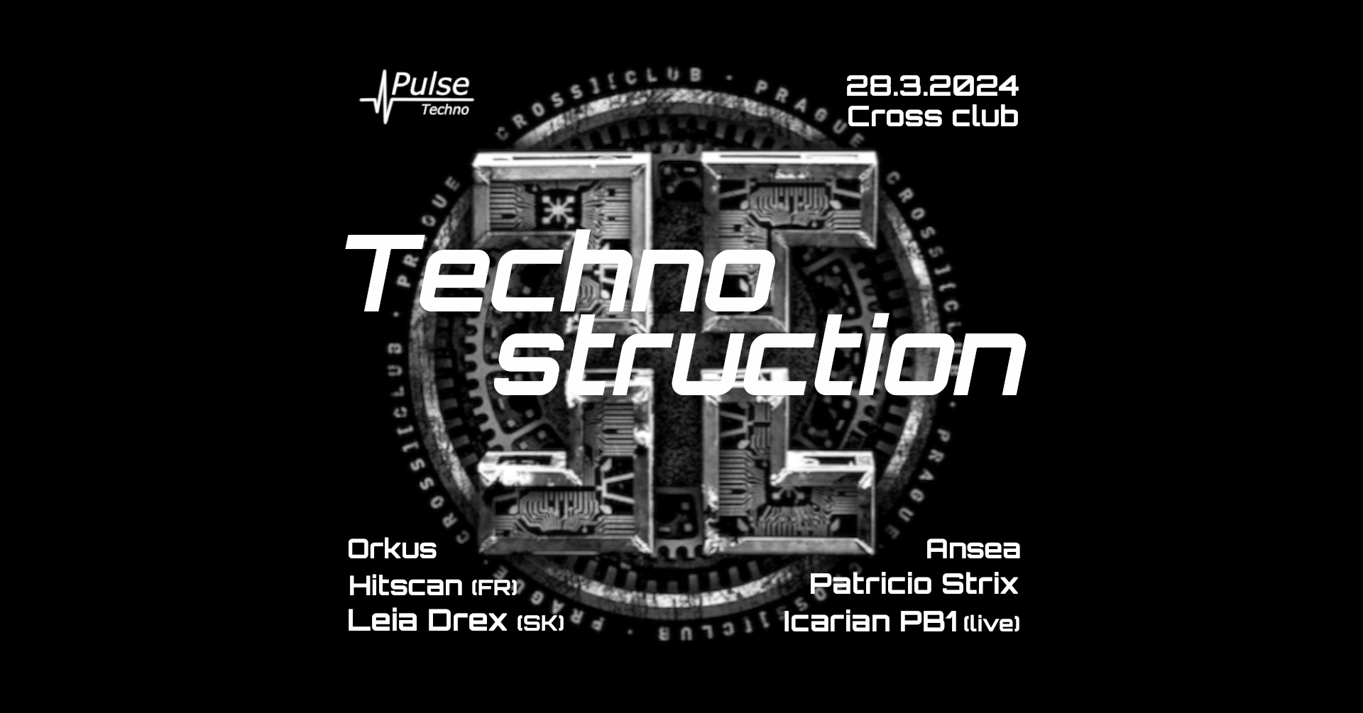 TechnoStruction of Cross with Leia Drex, Icarian PB1, Patricio Strix, Orkus, Hitscan, Ansea - Página trasera