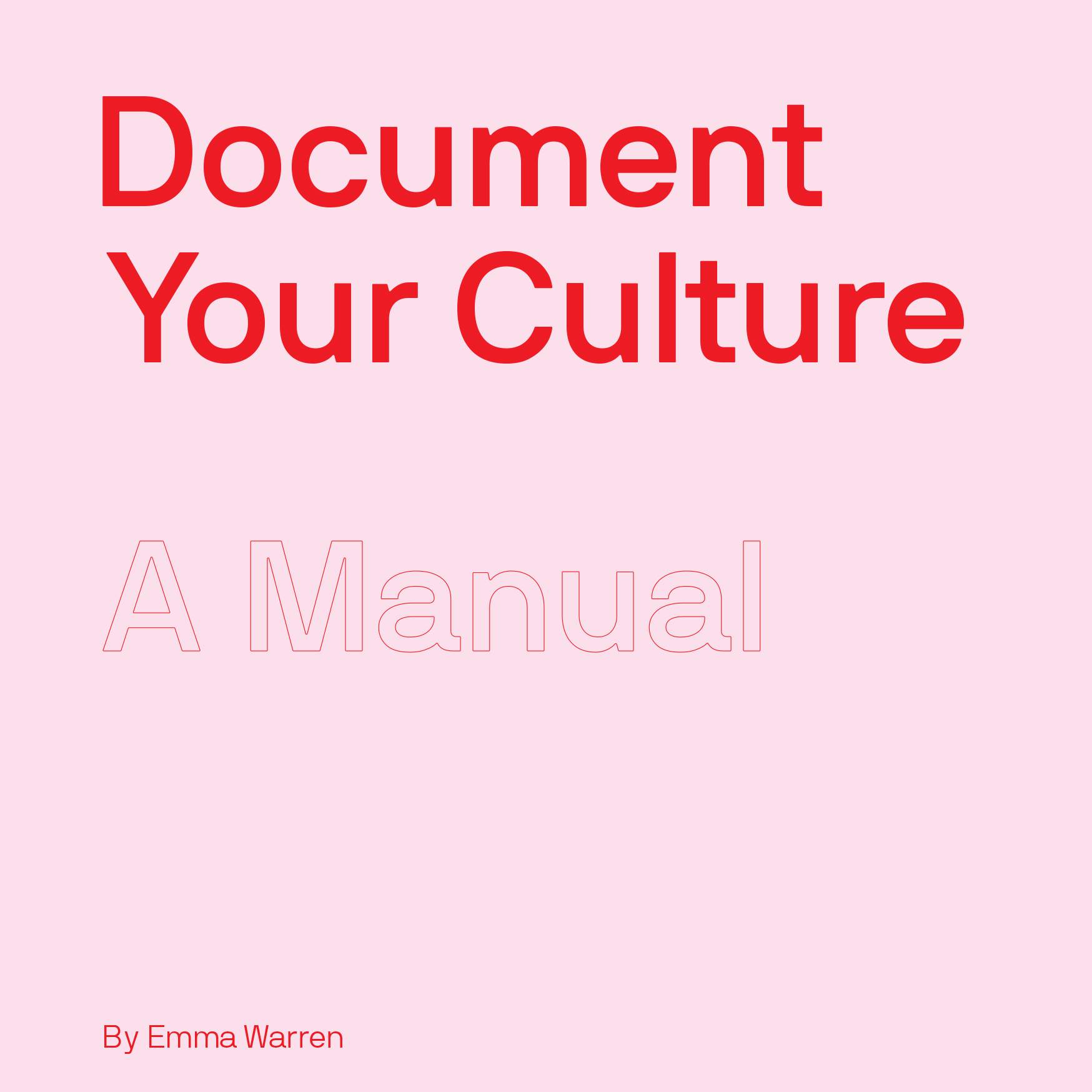 Document Your Culture with Emma Warren - Workshop - Página trasera