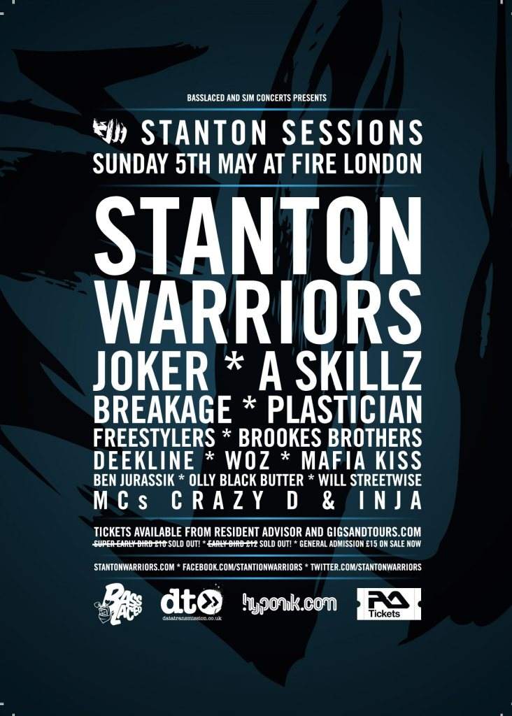 SJM Concerts & Basslaced present Stanton Sessions - Stanton Warriors, Joker, A Skillz, Breakage - Página frontal
