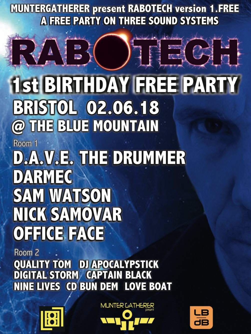 Rabotech v1.3 Free Party, D.A.V.E. The Drummer - Página trasera