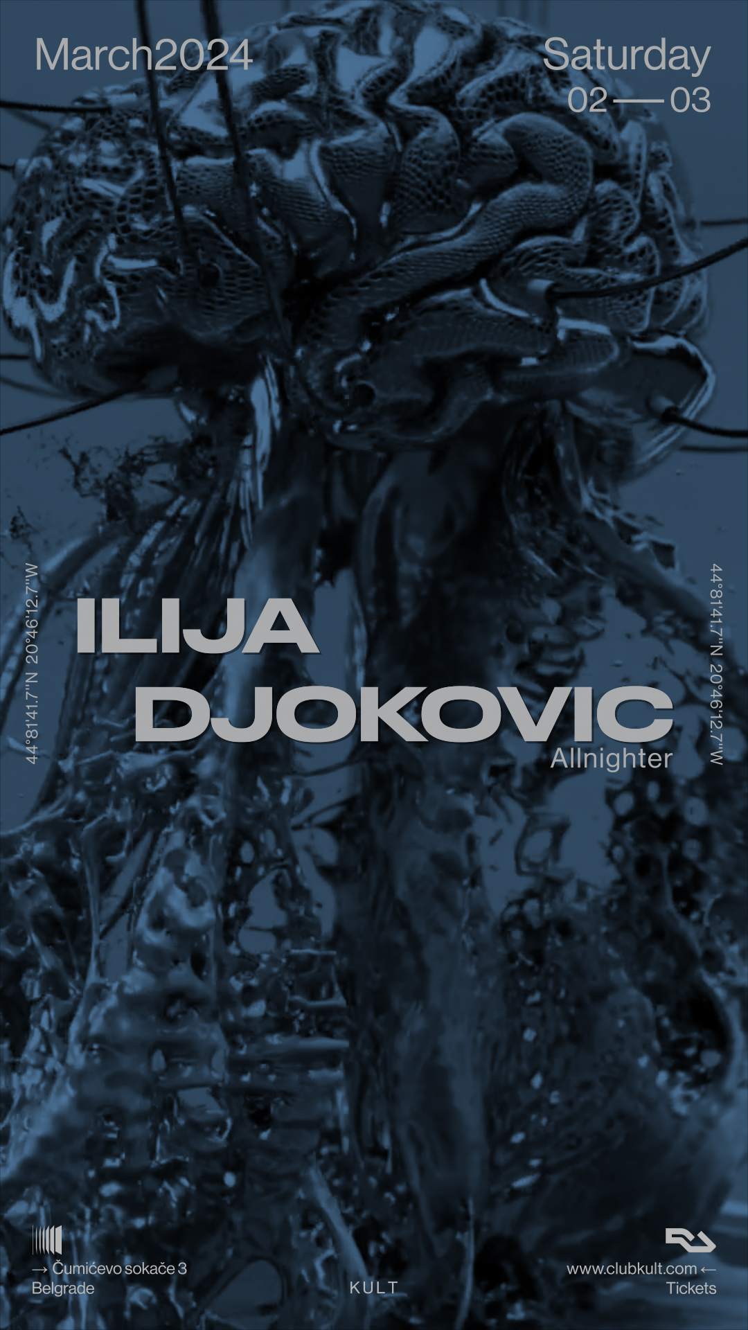 Ilija Djokovic (allnighter) in the KULT - 02.03 - フライヤー表