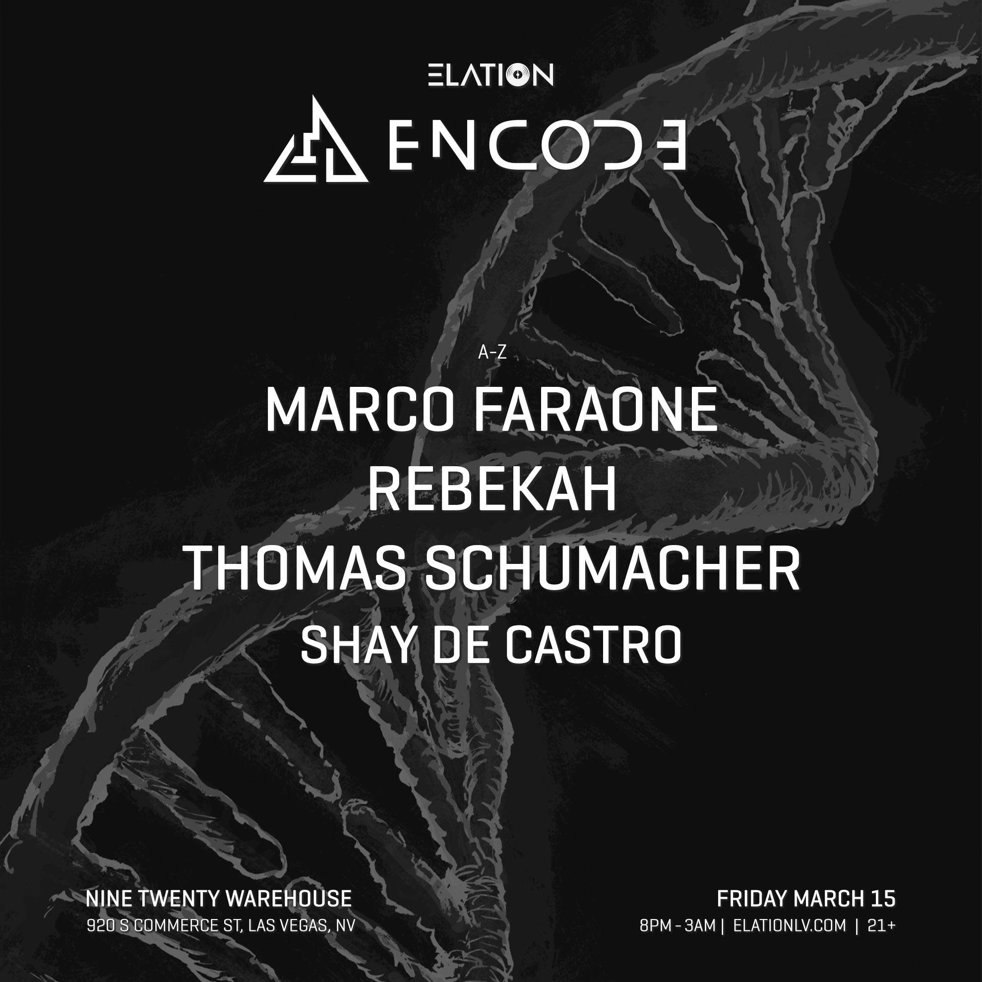 ENCODE feat. Marco Faraone, Rebekah, Thomas Schumacher, Shay De Castro - Página frontal