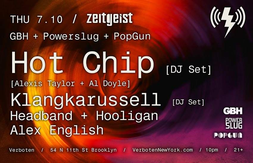 Zeitgeist: Hot Chip / Klangkarussell  / Headband + Hooligan - フライヤー裏