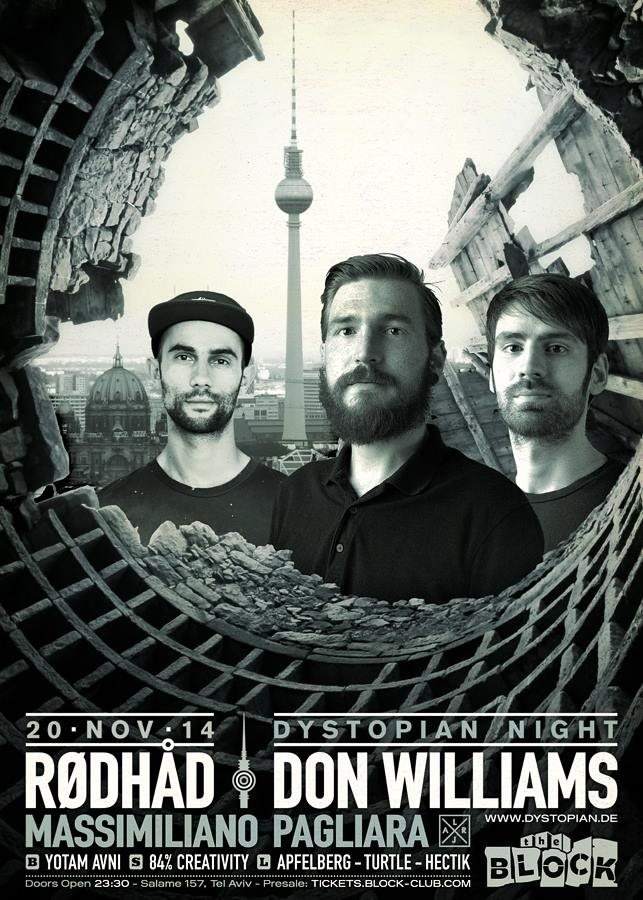 Dystopian Label Night with Rødhåd, Don Williams & Massimiliano Pagliara - Flyer front