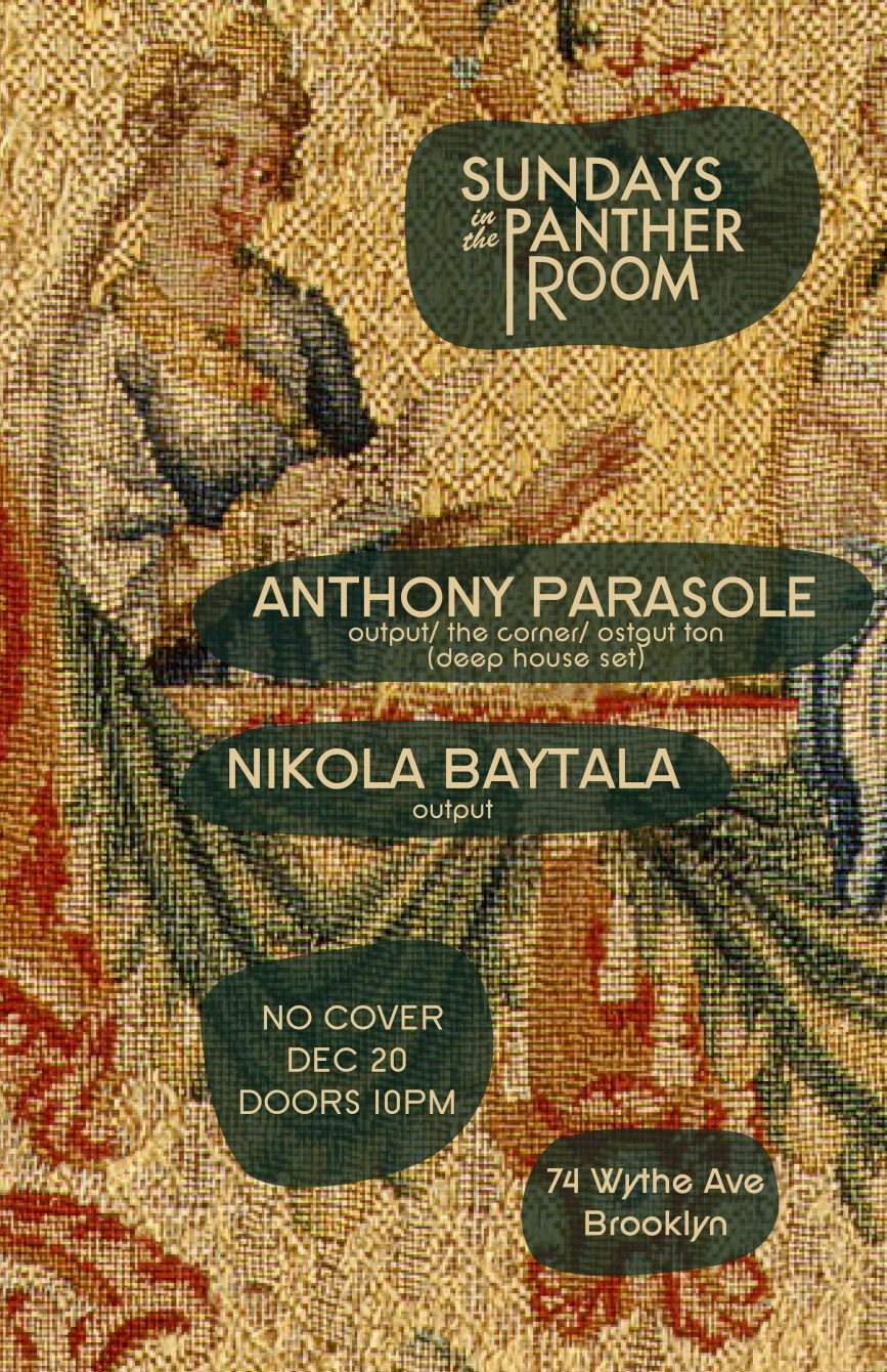 Sundays in The Panther Room - Anthony Parasole (Deep House Set)/ Nikola Baytala - Página frontal