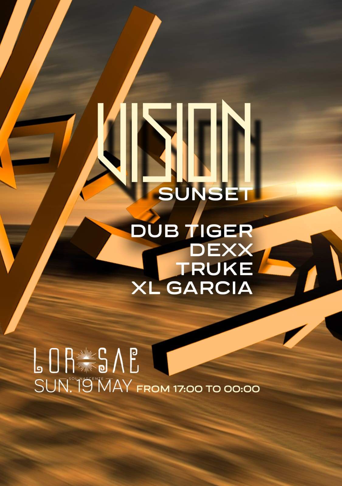 Vision Sunset: Dexx, Dub Tiger, Truke & Xl Garcia - フライヤー表