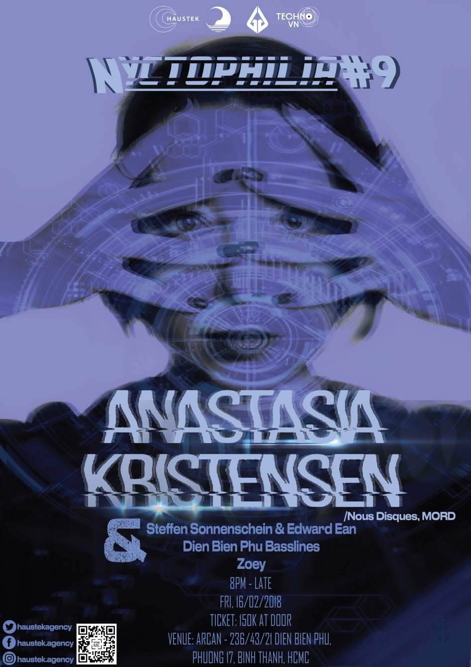 Nyctophilia #9: Anastasia Kristensen [MORD], Edward Ean, Steffen Sonnenschein, Dbpb, Chin - フライヤー裏