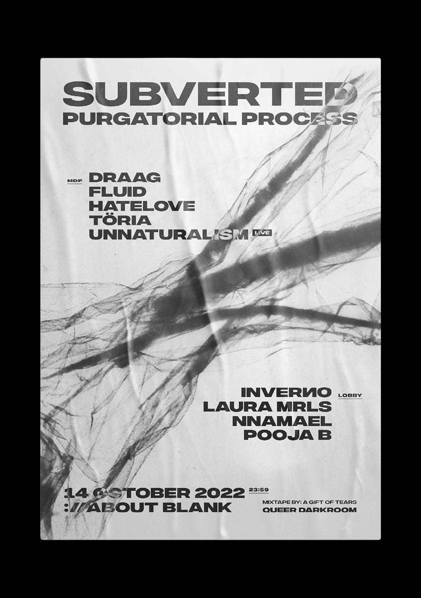Subverted. PURGATORIAL PROCESS. Queer Darkroom bei ://about blank, Berlin