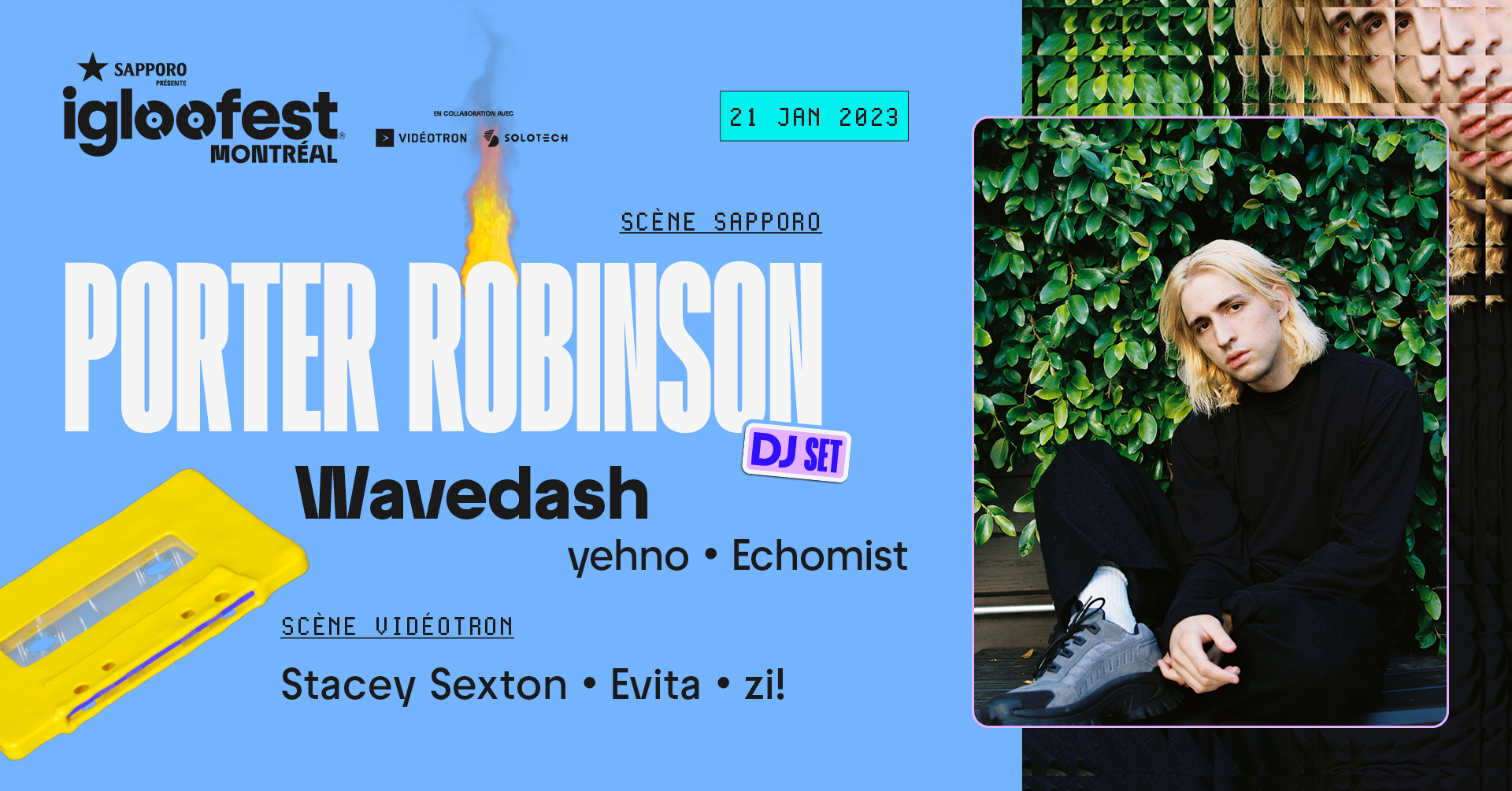 Igloofest #3: Porter Robinson (DJ Set), Wavedash  - フライヤー表