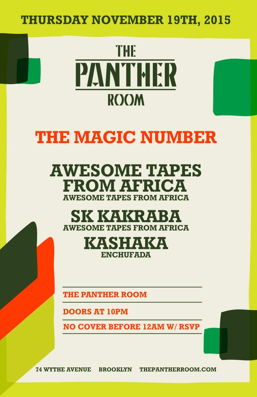 The Magic Number - Awesome Tapes From Africa/ SK Kakraba/ Kashaka in The Panther Room - Página frontal