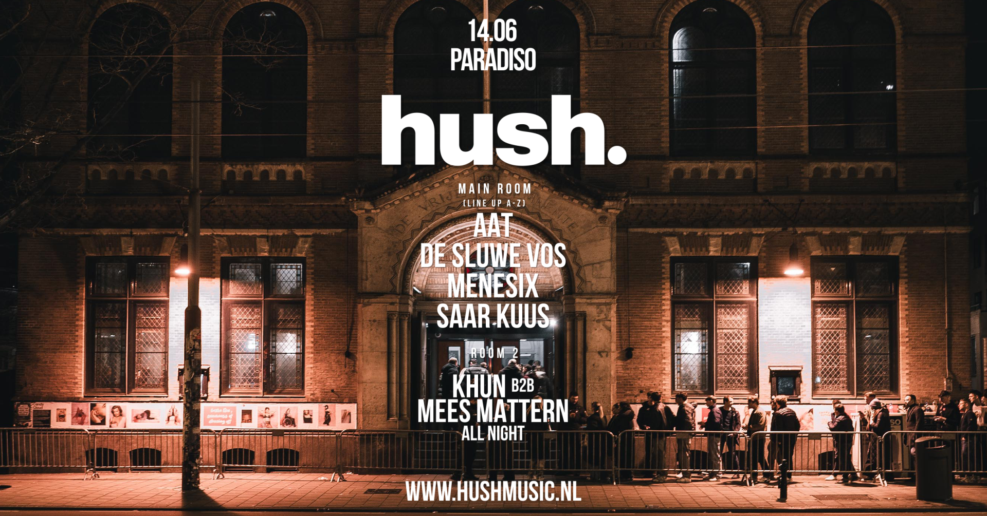 Hush. with De Sluwe Vos, Menesix - フライヤー表