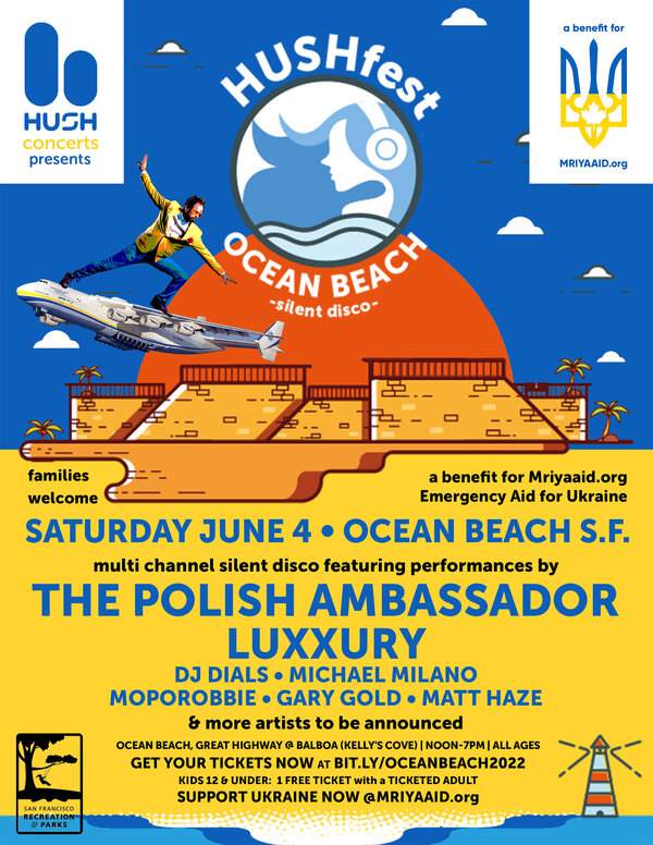 HUSHfest Ocean Beach - Polish Ambassador, Luxxury +more - Página frontal