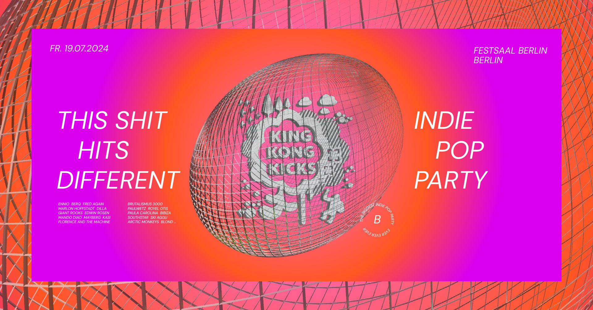 King Kong Kicks • Die Indie Pop Party • Festsaal Kreuzberg • Berlin - Página frontal