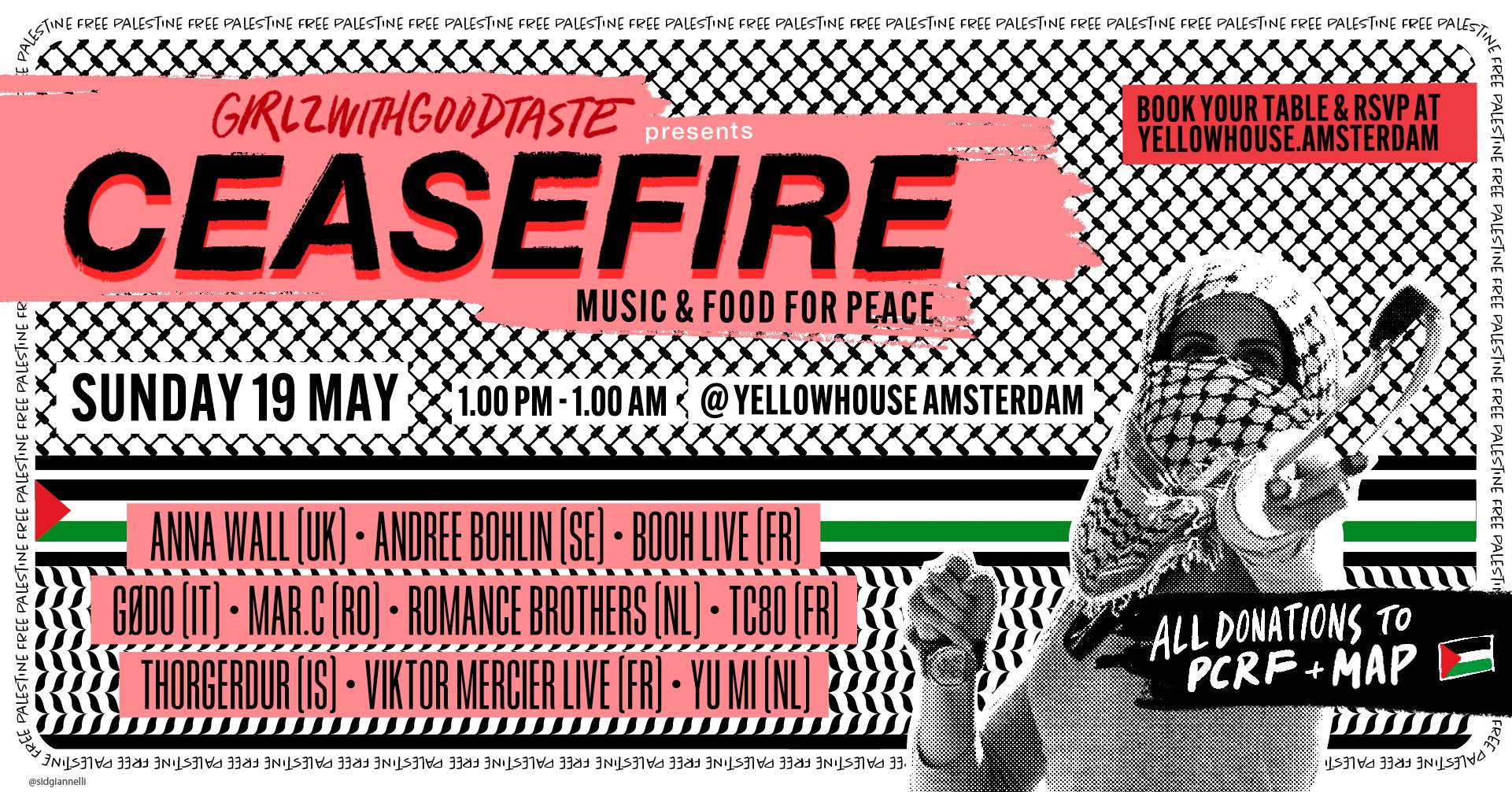 Girlzwithgoodtaste presents: CEASEFIRE Music and Food for Peace - フライヤー表