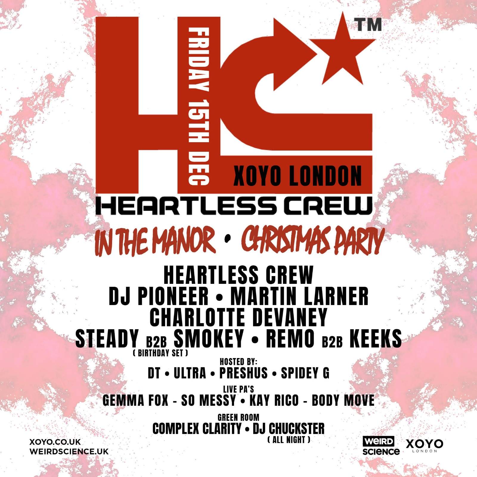 Heartless Crew In The Manor Christmas Party (UK Garage, House) - フライヤー裏