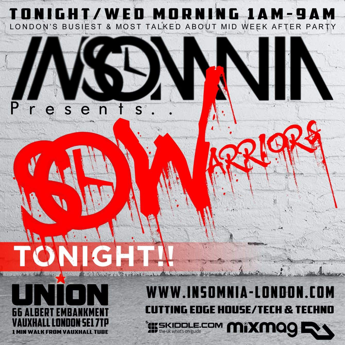 Insomnia London London's Busiest mid Week Afterparty - フライヤー表