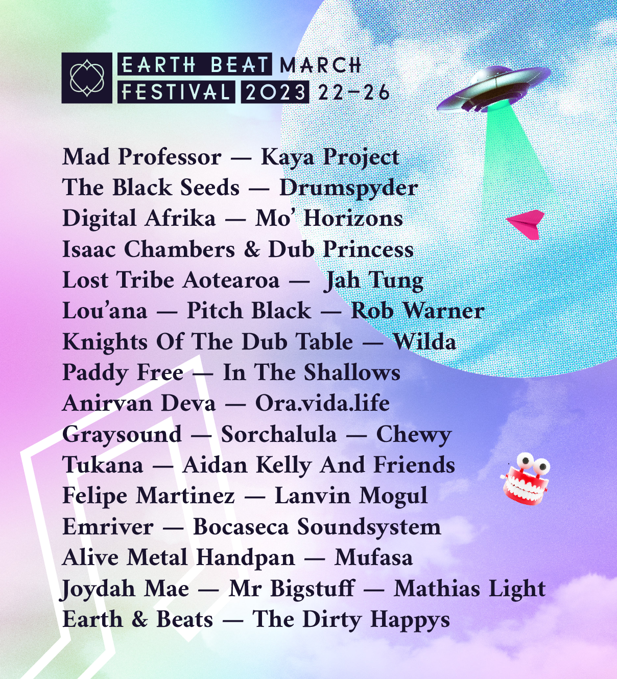 Earth Beat Festival NZ 2023 - フライヤー裏