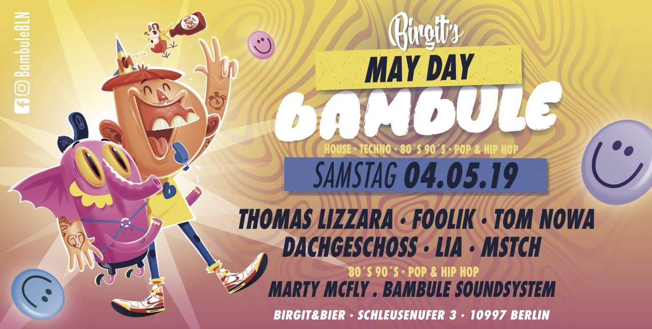 Birgit´s MAY DAY Bambule (Techno, House, 80s 90s, Pop & Hip Hop) - フライヤー表