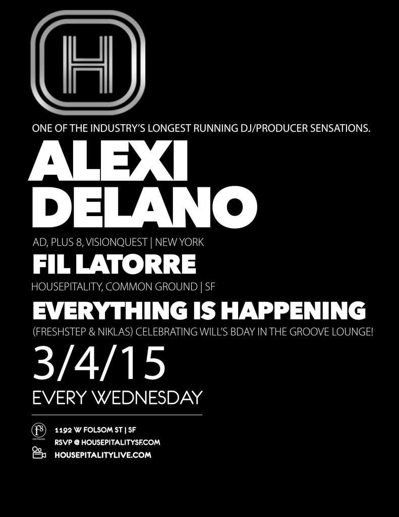 Housepitality feat. Alexi Delano, Fil Latorre & Everything Is Happening - Página frontal