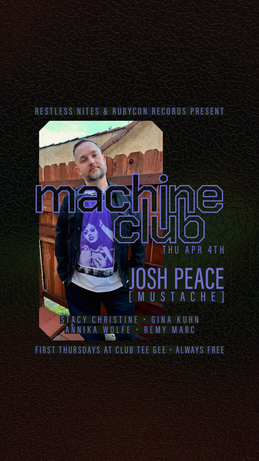 Machine Club 4/4: Josh Peace with Stacy Christine & Gina Kuhn - Página frontal
