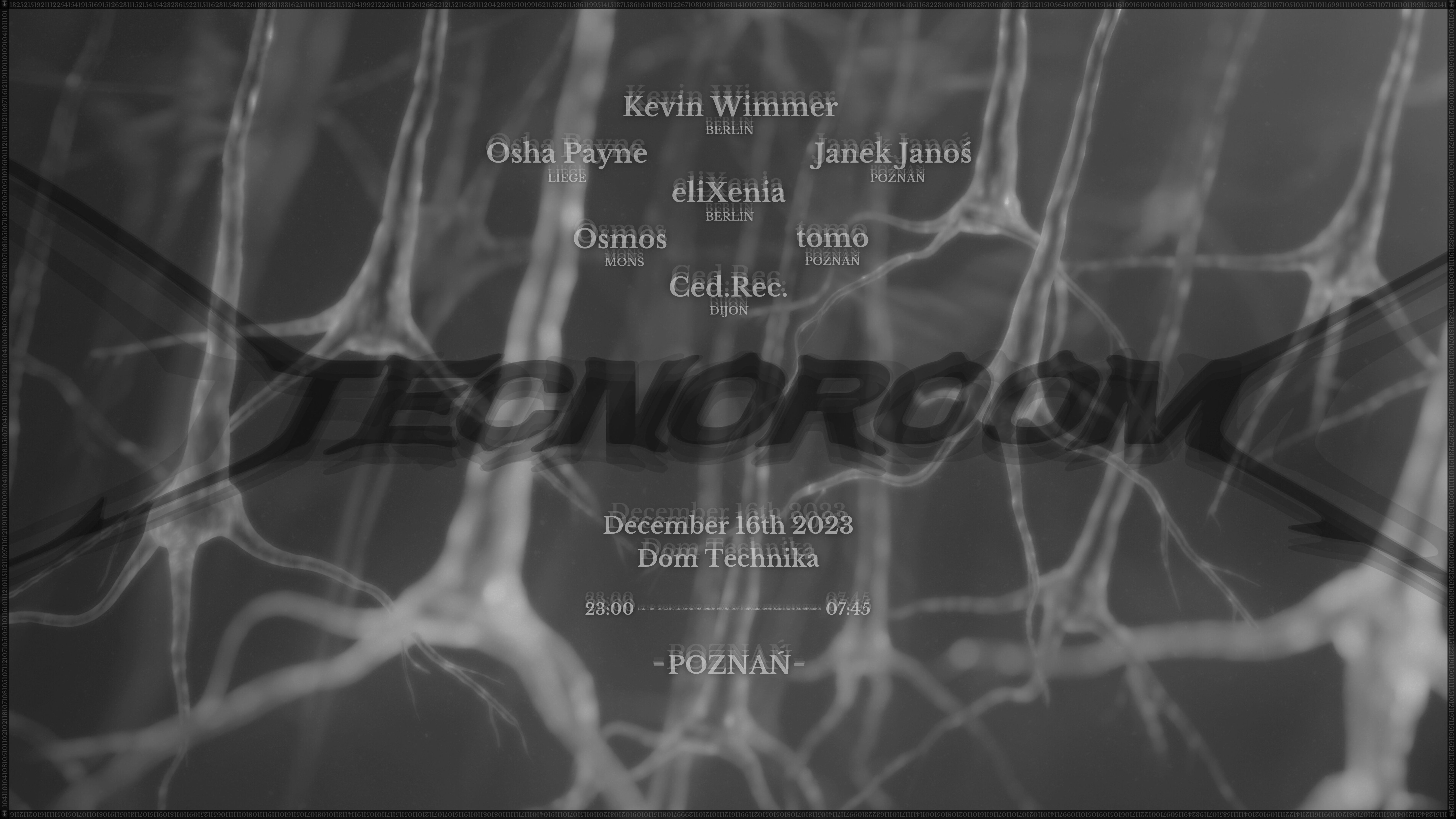Tecnoroom - techno underground - December 16th 2023 - フライヤー表