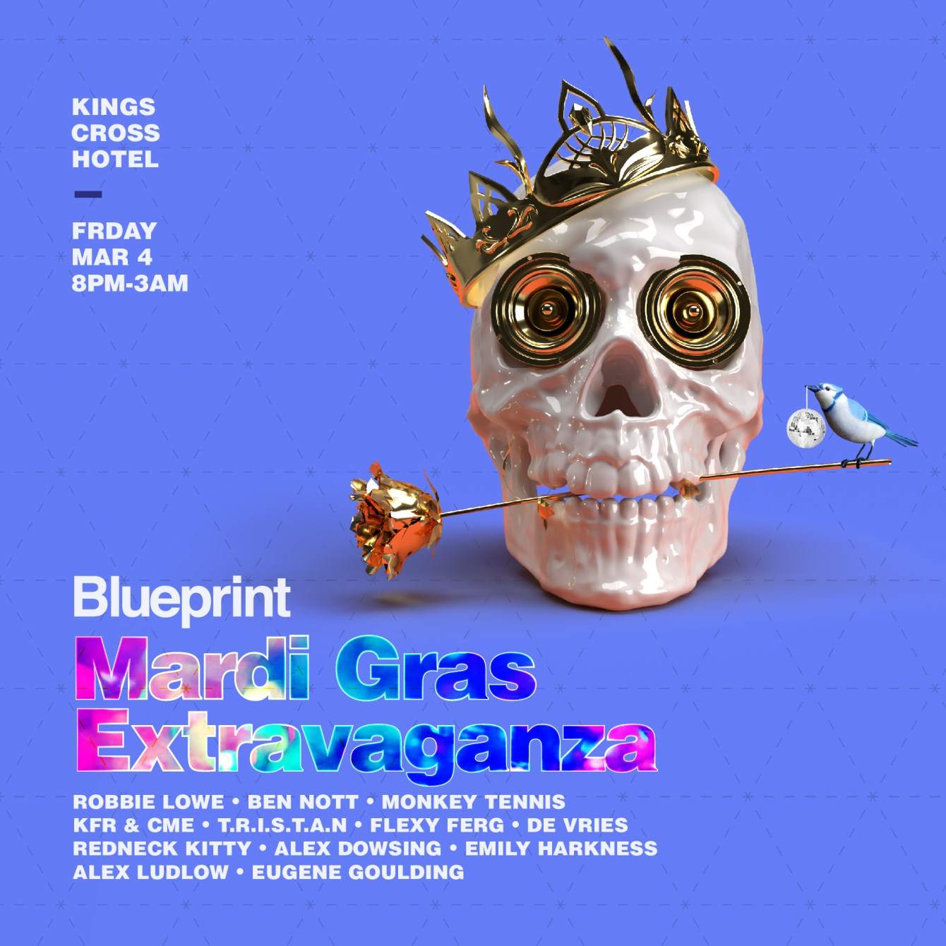 Blueprint |*| Mardi Gras Extravaganza |*| Kings Cross Hotel - Página frontal