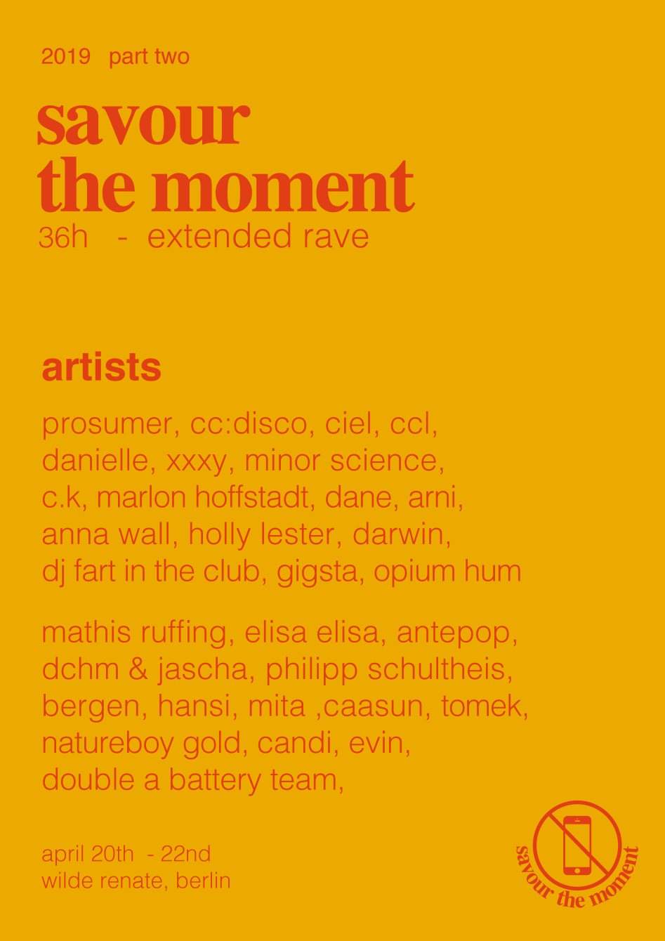 Savour The Moment - 36h Extended Easter Rave - Página trasera