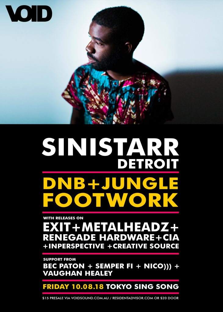 VOID presents Sinistarr (Detroit) - Página frontal