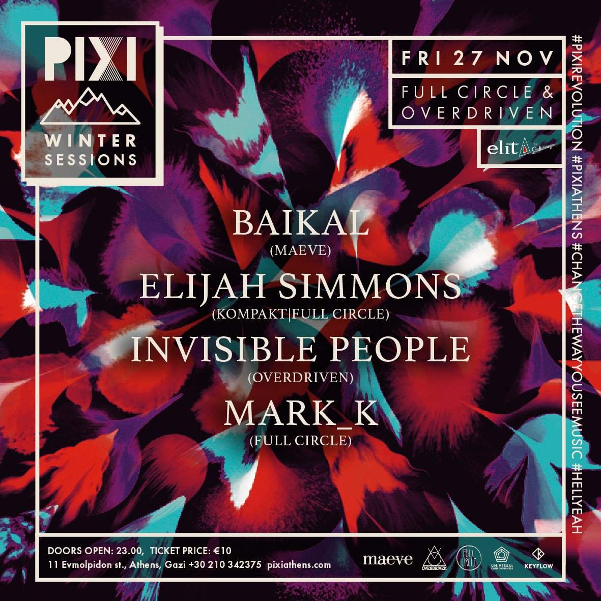 Pixi Winter Sessions: Full Circle & Overdriven present Baikal, Elijah Simmons, Invisible Peopl - Página frontal