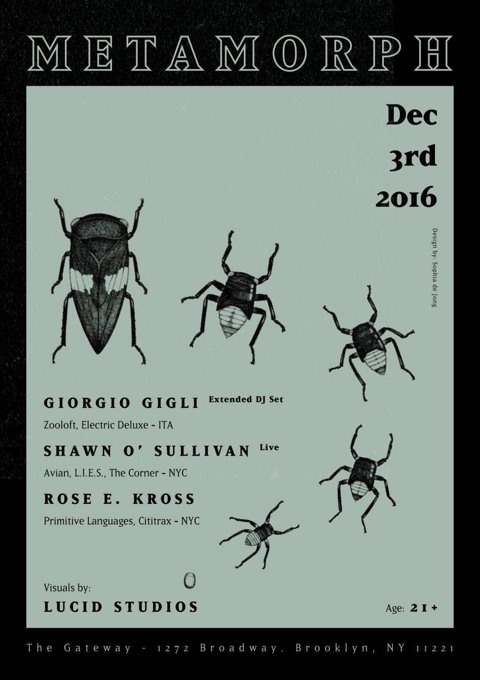 Metamorph: Giorgio Gigli - US Debut, Shawn O'sullivan (Live), & Rose E. Kross - Página trasera