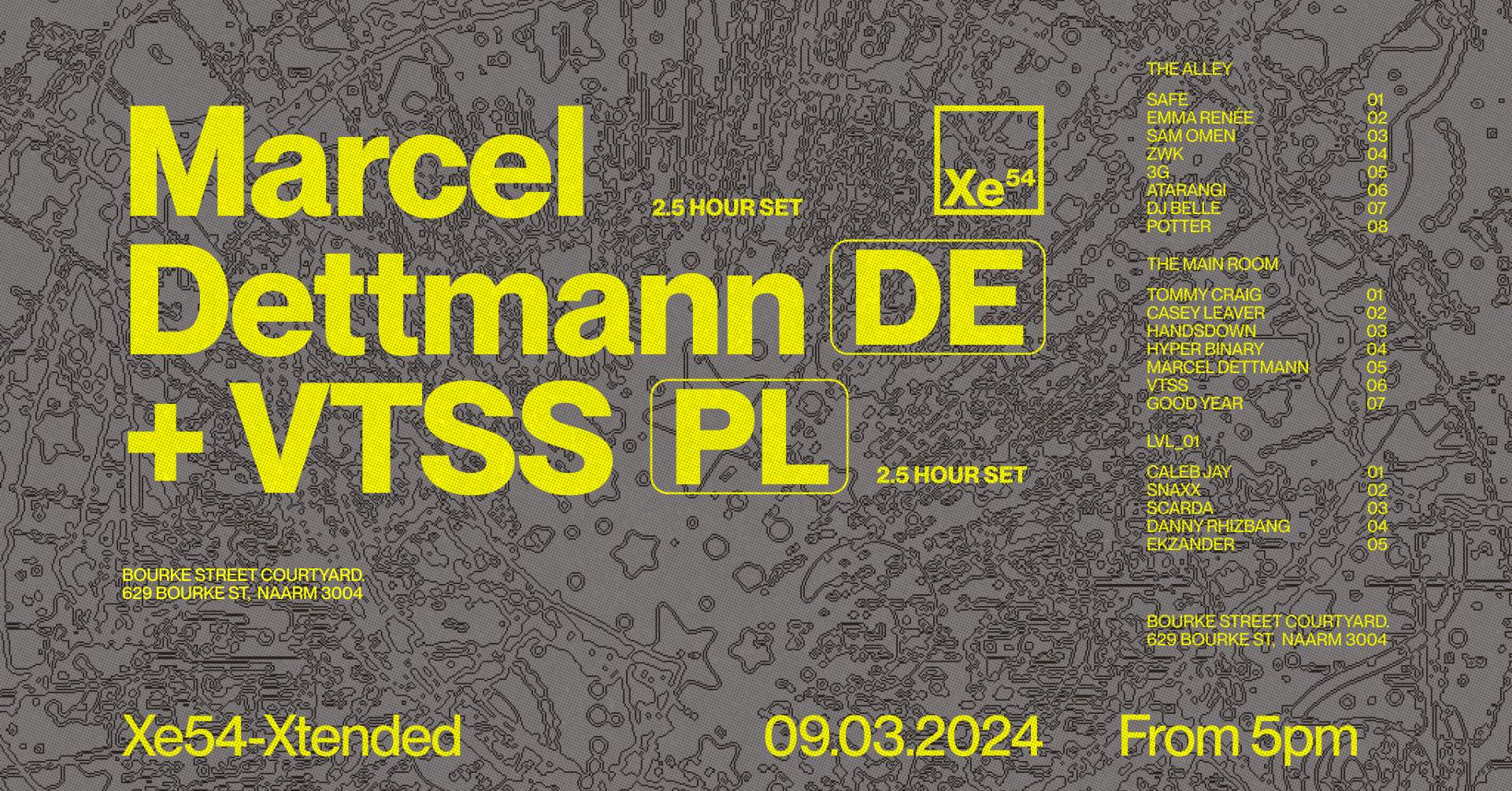 Xe54 ▬ Marcel Dettmann + VTSS - フライヤー表