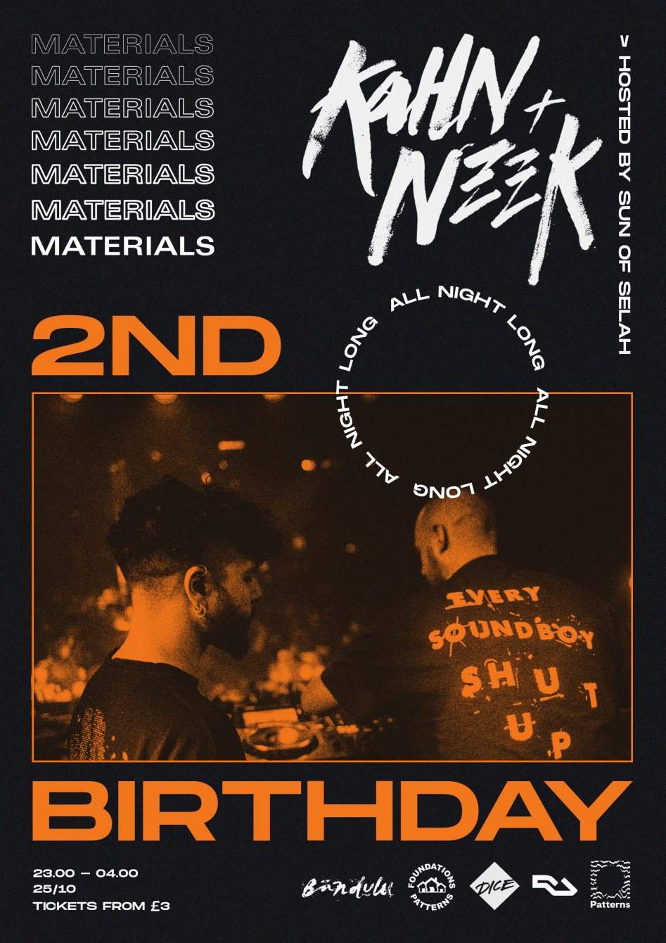 MATERIALS 2nd Birthday: Kahn + Neek (All Night Long) - Página frontal