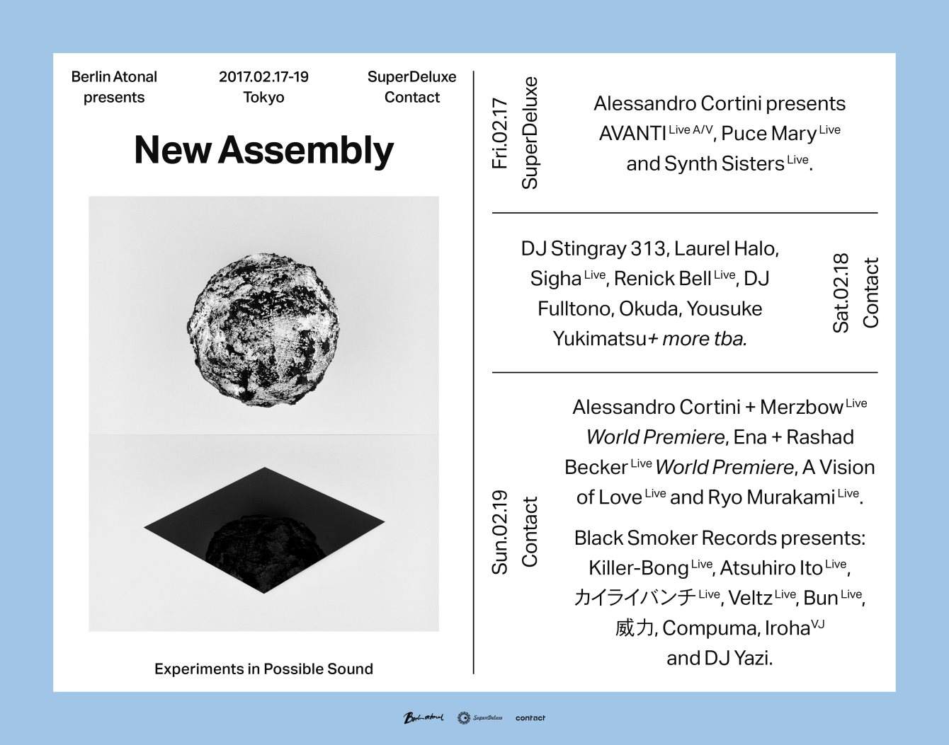 Berlin Atonal presents New Assembly Tokyo - Opening Concert - フライヤー表