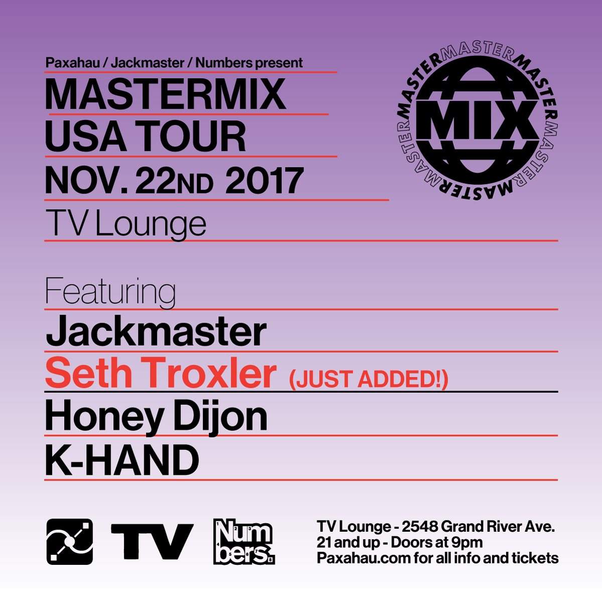Paxahau presents: Jackmaster's Mastermix Tour - Página frontal