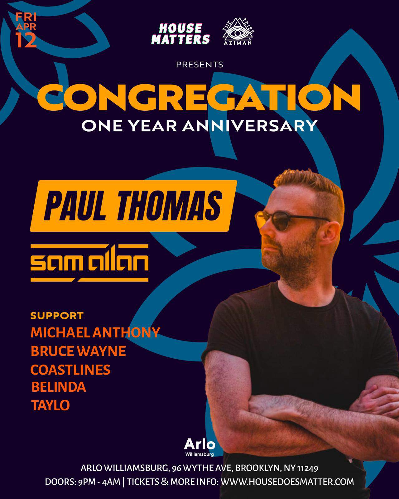 Congregation Williamsburg feat. Paul Thomas, Sam Allan, Bruce Wayne - フライヤー表